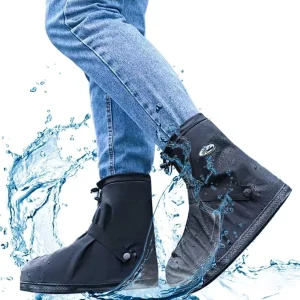Waterproof Shoe Covers for Rain, Non-Slip Silicone Overshoes with Zipper (XL)