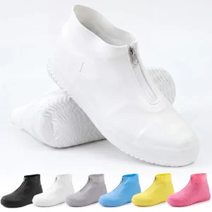 Arrowbash Silicone Waterproof Shoe Covers, Reusable Non Slip, White, L | Rubb...