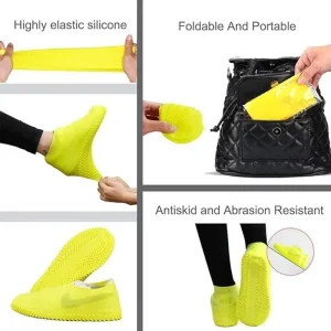 Silicone Waterproof Shoe Covers, Upgrade Reusable Washable Outdoor non slip shoe
