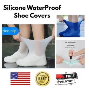 Silicone Waterproof Shoe Covers Reusable Non Slip Rain Boot Overshoes 1 Pair